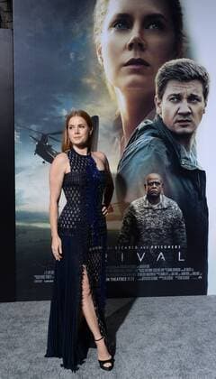 Cast member Amy Adams attends the premiere of the motion picture sci-fi thriller Arrival at the Regency Village Theatre in the Westwood section of Los Angeles on November 6, 2016. Storyline: When mysterious spacecraft touch down across the globe, an elite team - led by expert linguist Louise Banks (Amy Adams) - are brought together to investigate. As mankind teeters on the verge of global war, Banks and the team race against time for answers - and to find them, she will take a chance that could threaten her life, and quite possibly humanity.  LAP2016110603 JIMxRUYMEN