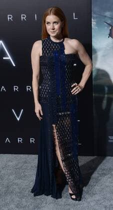 Cast member Amy Adams attends the premiere of the motion picture sci-fi thriller Arrival at the Regency Village Theatre in the Westwood section of Los Angeles on November 6, 2016. Storyline: When mysterious spacecraft touch down across the globe, an elite team - led by expert linguist Louise Banks (Amy Adams) - are brought together to investigate. As mankind teeters on the verge of global war, Banks and the team race against time for answers - and to find them, she will take a chance that could threaten her life, and quite possibly humanity.  LAP2016110611 JIMxRUYMEN
