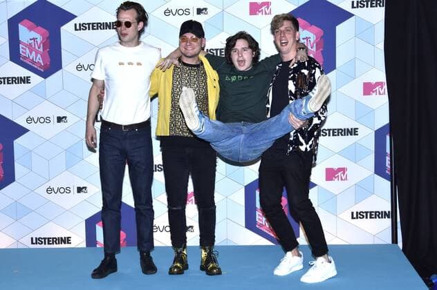 Magnus Larsson, Mark Falgren, Lukas Forchhammer, Morten Ristorp (Lukas Graham) bei der Verleihung der MTV Europe Music Awards 2016 im Ahoy Rotterdam. Roterdam, 06.11.2016 Foto:xA.xHübnerx xFuturexImage