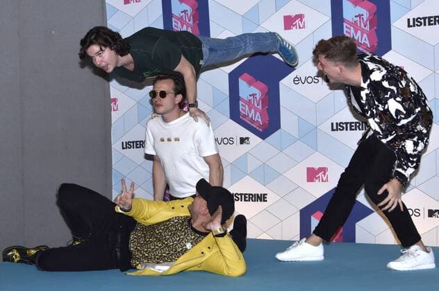 Mark Falgren, Magnus Larsson, Lukas Forchhammer und Morten Ristorp (Lukas Graham) bei der Verleihung der MTV Europe Music Awards 2016 im Ahoy Rotterdam. Roterdam, 06.11.2016 Foto:xA.xHübnerx xFuturexImage