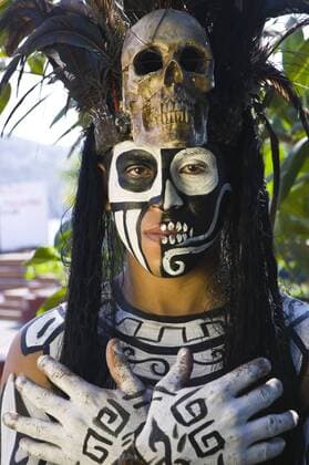 Mexico, Guerrero, Zihuatanejo. Young Man in Mayan Costume (MR)  Copyright: xWalterxBibikowx xDanitaxDelimont SA13 WBI0489