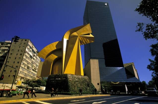 North America, Mexico, Mexico City, Paseo de la Reforma. Torre Caballito, highrise and sculpture  Copyright: xWalterxBibikowx xDanitaxDelimont SA13 WBI0682