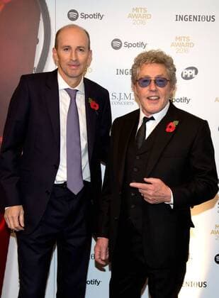 English singer Roger Daltrey and Peter Leathem attending the Music Industry Trusts Award, at Grosvenor House in London. NOVEMBER 7th 2016  DFLx163483