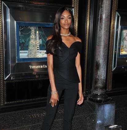 Tiffany & Co Christmas photocall London, UK. Jourdan Dunn at the unveiling of the Tiffany & Co Christmas windows display, Tiffany & Co, Old Bond Street, London, England, UK, on Monday 07 November 2016. LMK315-61220-101116 