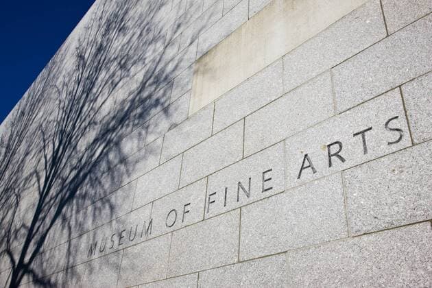 USA, Massachusetts, Boston. Massachusetts Museum of Fine Arts, New Wing, sign.  Copyright: xWalterxBibikowx xDanitaxDelimont US22 WBI0600