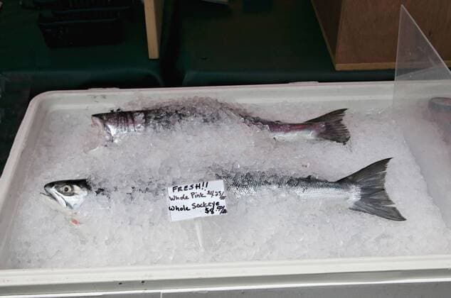 Washington, Seattle, Ballard Market. Fresh salmon for sale at thne market.  Copyright: xCharlesxSleicherx xDanitaxDelimont US48 CSL0242