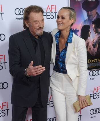 Laeticia Hallyday and Johnny Hallyday attend the premiere of the motion picture dramatic comedy Rules Don t Apply at TCL Chinese Theatre in the Hollywood section of Los Angeles on November 10, 2016. Storyline: An unconventional love story of an aspiring actress, her determined driver, and the eccentric billionaire who they work for.  LAP2016111031 JIMxRUYMEN