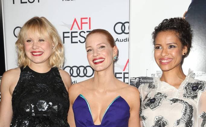 November 11, 2016 - Hollywood, CA, United States - 11 November 2016 - Hollywood, California - Alison Pill, Jessica Chastain, Gugu Mbatha-Raw. AFI FEST 2016 Presented By Audi - Premiere Of EuropaCorp USA s Miss Sloane held at The TCL Chinese 6 Theatres. Photo Credit: AdMedia Hollywood United States - ZUMAa123 20161111_zaa_a123_286