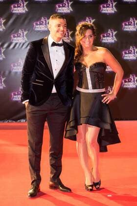 Hatem Ben Arfa, Laetitia Milot CELEBRITES : NRJ Music Awards - Cannes - 12 11 2016 NicolasGavet 