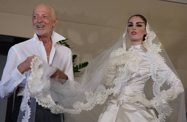 Jul 15, 2009 - Rome, Italy - July 15, 2009 - Rome, Italy - Fashion designer LORENZO RIVA and model at the Lorenzo Riva Fall-Winter fashion show during Rome Fashion Week 2009. - ZUMAi15_ 20090715_mkh_i15_301