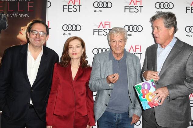 November 13, 2016 - Hollywood, CA, United States - 13 November 2016 - Hollywood, California - Michael Barker, Isabelle Huppert, Paul Verhoeven, Tom Bernard. AFI FEST 2016 Presented By Audi - A Tribute To Isabelle Huppert And Gala Screening Of Elle held at The Egyptian Theatre. Photo Credit: AdMedia Hollywood United States - ZUMAa123 20161113_zaa_a123_227