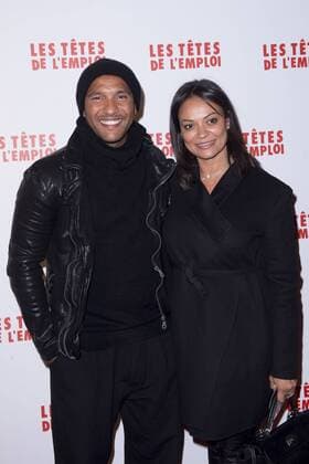Filmpremiere Les tetes de L Emploi in Paris Olivier Dacourt et sa femme CELEBRITES : Avant premiere Tete de l Emploi - 14 11 2016 JBAutissier Panoramic 