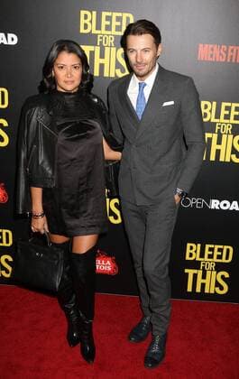 November 14, 2016 - New York, New York, U.S. - Model (R) ALEX LUNDQVIST and his wife (L) KEYTT LUNDQVIST attend the New York premiere of Bleed For This held at the AMC Lincoln Square Theater. New York U.S. - ZUMAk03_ 20161114_zaf_k03_093