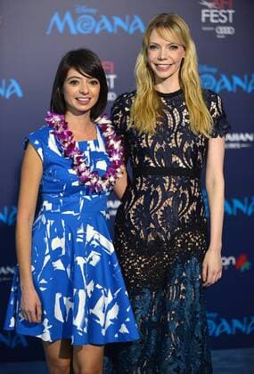 Actors and comedy duo Kate Micucci (L) and Riki Lindhome arrive at the world premiere of Walt Disney Animation Studios Moana at Hollywood s El Capitan Theatre in Los Angeles, California on November 14, 2016. The premiere is part of the lineup for AFI FEST 2016.  LAP20161114423 CHRISTINExCHEW