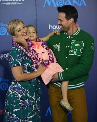 Brett Dalton (R), his wife Melissa Trn and their daughter Sylvia Dalton arrive at the world premiere of Walt Disney Animation Studios Moana at Hollywood s El Capitan Theatre in Los Angeles, California on November 14, 2016. The premiere is part of the lineup for AFI FEST 2016.  LAP20161114437 CHRISTINExCHEW