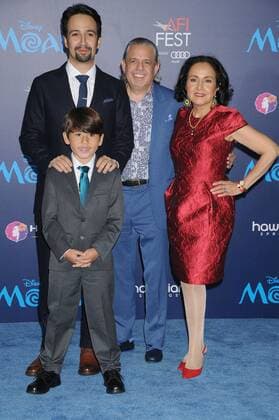 November 14, 2016 - Los Angeles, California, United States - November 14th 2016 - Los Angeles California USA - Composer LIN MANUEL MIRANDA, family at the Disney World Premiere Moana held at the El Capitan Theater, Hollywood, CA Los Angeles United States - ZUMAf05_ 20161114_zaf_f05_074