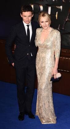 Fantastic Beasts And Where To Find Them London, UK Eddie Redmayne and J.K. Rowling at The European Premiere of Fantastic Beasts And Where To Find Them held at Odeon Leicester Square, London on Tues 15 November 2016 LMK392-62756-161116 