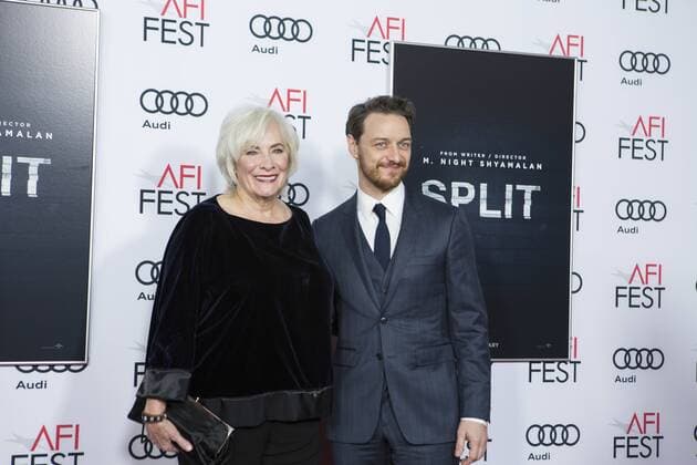 November 15, 2016 - Hollywood, California, United States - Actress Betty Buckley (L) with actor James McAvoy attend the premier of Split at AFI Fest 2016 presented by AUDI at TCL Chinese Theatre in Hollywood, CA on November 15th Hollywood United States  - ZUMAn230 20161116_zaa_n230_255