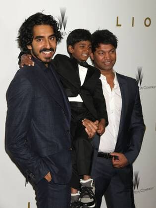 November 16, 2016 - New York, New York, U.S. - Actor DEV PATEL, SUNNY PAWAR and SAROO BRIERLEY attend the New York premiere of Lion held at MoMA. New York U.S. - ZUMAk03_ 20161116_zaf_k03_155