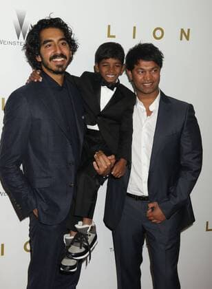 November 16, 2016 - New York, New York, U.S. - Actor DEV PATEL, SUNNY PAWAR and SAROO BRIERLEY attend the New York premiere of Lion held at MoMA. New York U.S. - ZUMAk03_ 20161116_zaf_k03_150