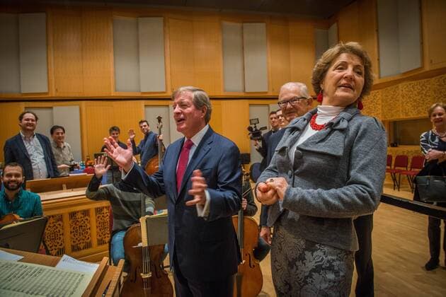 17-11-2016 New York Princess Margriet and Pieter van Vollenhoven during the rehearsel of the baroque orchestra and choir of the Koninklijk Conservatorium and the Juilliard school in New York. More than 63 top talents of both academies played the Hohe Messe of J.S. Bach.  Copyright: xPPE RxClementx