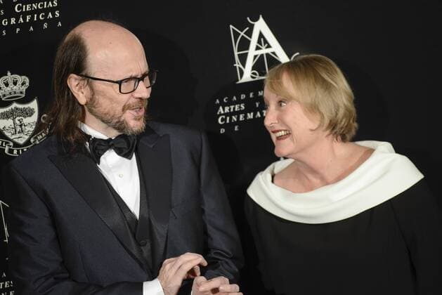 The director of the academic Yvonne Blake and Santiago Segura attends to the photocall during the delivery of the Golden Medal of the Spanish Cinema Academic to Santiago Segura at Ritz Hotel in Madrid. November 18, Spain. 2016.  (20161118048)