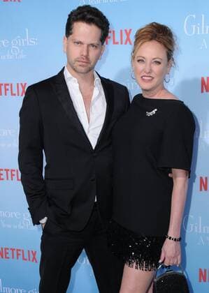 November 18, 2016 - Westwood, CA, United States - 18 November 2016 - Westwood, California. Nick Holmes, Virginia Madsen. Premiere Of Netflix s Gilmore Girls: A Year In The Life held at the Regency Bruin Theatre. Photo Credit: AdMedia Westwood United States - ZUMAa123 20161118_zaa_a123_121