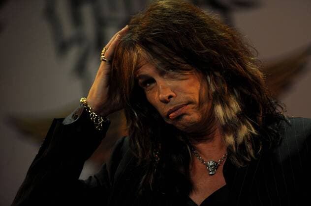 June 27, 2008. New York City, Steven Tyler of Aerosmith launches the Aerosmith edition of the video game Guitar Hero at the Hard Rock Cafe on June 27, 2008 in New York City - ZUMAny4_ 20080619_zaf_ny4_001