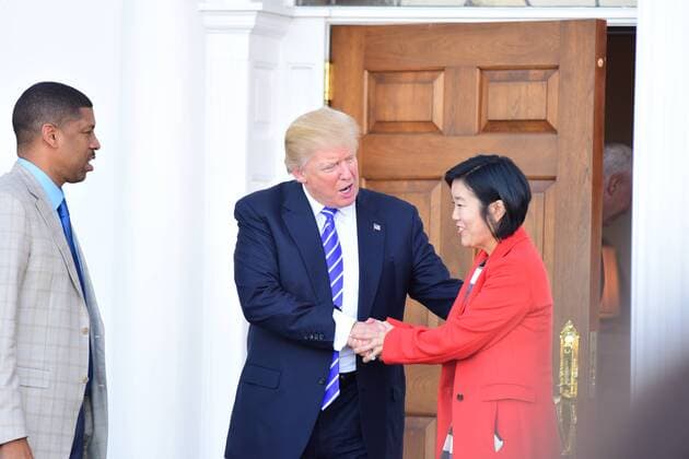 Trump meets with brace of education candidates Continuing a day of one-on-one meetings with candidates for positions in his cabinet, President-elect Donald Trump met first with Michelle Rhee, and later with Betsy DeVos, two polar opposites thought to be in contention for the education portfolio.  AndyxKatz