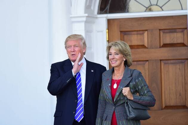 Trump meets with brace of education candidates Continuing a day of one-on-one meetings with candidates for positions in his cabinet, President-elect Donald Trump met first with Michelle Rhee, and later with Betsy DeVos, two polar opposites thought to be in contention for the education portfolio.  AndyxKatz