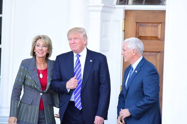 Trump meets with brace of education candidates Continuing a day of one-on-one meetings with candidates for positions in his cabinet, President-elect Donald Trump met first with Michelle Rhee, and later with Betsy DeVos, two polar opposites thought to be in contention for the education portfolio.  AndyxKatz