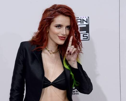 Actress Bella Thorne arrives for the 2016 American Music Awards held at Microsoft Theater in Los Angeles on November 20, 2016.  LAP20161120222 JIMxRUYMEN