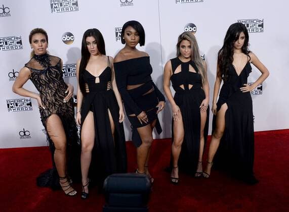 (L-R) Recording artists Dinah Jane Hansen, Lauren Jauregui, Normani Hamilton, Ally Brooke and Camila Cabello of musical group Fifth Harmony arrive for the 2016 American Music Awards held at Microsoft Theater in Los Angeles on November 20, 2016.  LAP20161120389 JIMxRUYMEN