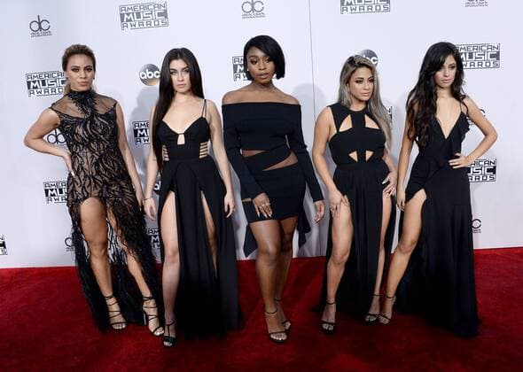 (L-R) Recording artists Dinah Jane Hansen, Lauren Jauregui, Normani Hamilton, Ally Brooke and Camila Cabello of musical group Fifth Harmony arrive for the 2016 American Music Awards held at Microsoft Theater in Los Angeles on November 20, 2016.  LAP20161120392 JIMxRUYMEN