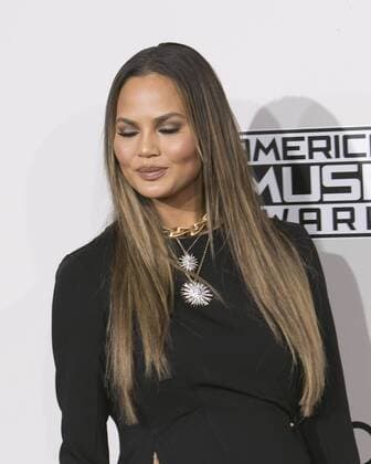 November 20, 2016 - Los Angeles, California, U.S - Chrissy Teigen on the Red Carpet of the 2016 American Music Awards held on Sunday, November 20, 2016 at the Microsoft Theatre in Los Angeles, California. Los Angeles U.S. - ZUMAp124 20161120_zaa_p124_091