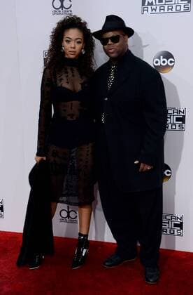 (L-R) Bella Harris and Jimmy Jam arrive for the 2016 American Music Awards held at Microsoft Theater in Los Angeles on November 20, 2016.  LAP20161120462 JIMxRUYMEN