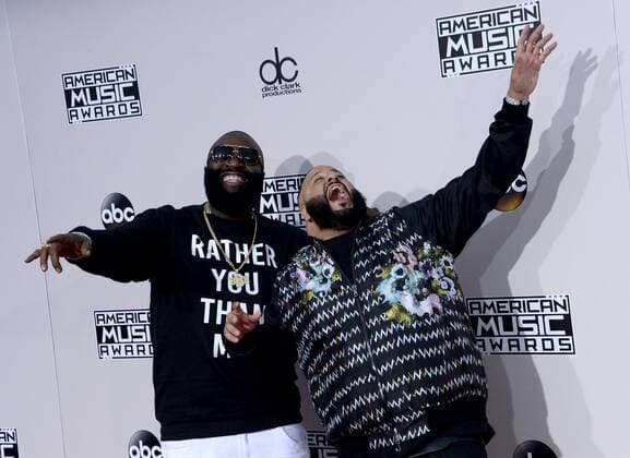 American Music Awards in Los Angeles (L-R) Rick Ross, DJ Khaled arrive for the 2016 American Music Awards held at Microsoft Theater in Los Angeles on November 20, 2016.  LAP20161120511 JIMxRUYMEN