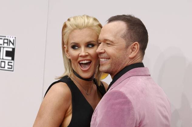Donnie Wahlberg & wife Jenny McCarthy AMERICAN MUSIC AWARDS: ARRIVALS Los Angeles Patrick Rideaux PicturePerfect