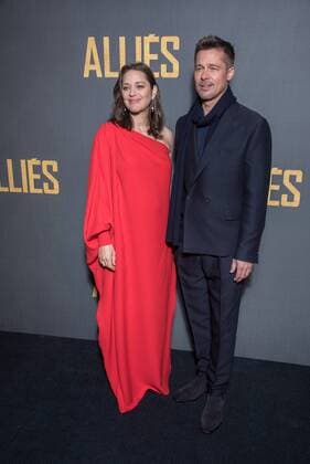 213646 2016-11-20 Paris, FRA, - Filmpremiere Allied (Vertraute Fremde) im UGC Normandie. Marion Cotillard und Brad Pitt.  Copyright: xSergexArnalx xStarfacex STAR_213646_139