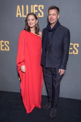 213646 2016-11-20 Paris, FRA, - Filmpremiere Allied (Vertraute Fremde) im UGC Normandie. Marion Cotillard und Brad Pitt.  Copyright: xSergexArnalx xStarfacex STAR_213646_140