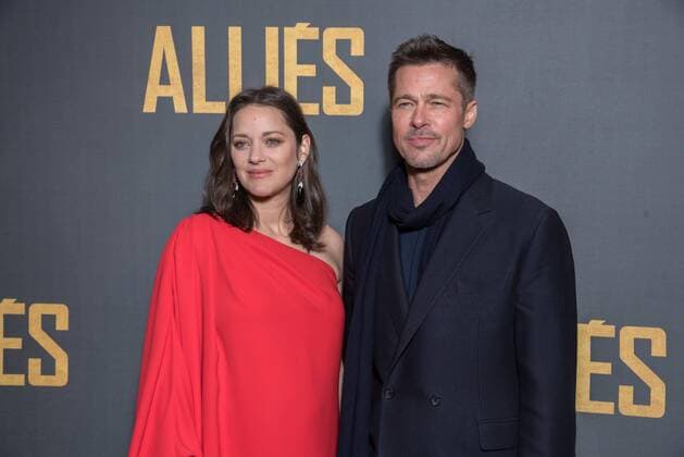 213646 2016-11-20 Paris, FRA, - Filmpremiere Allied (Vertraute Fremde) im UGC Normandie. Marion Cotillard und Brad Pitt.  Copyright: xSergexArnalx xStarfacex STAR_213646_142