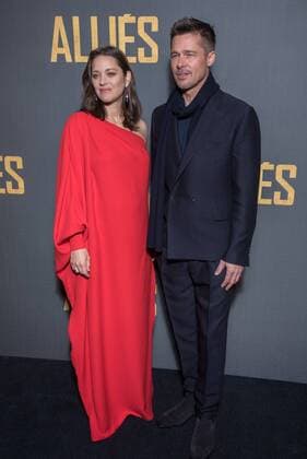 213646 2016-11-20 Paris, FRA, - Filmpremiere Allied (Vertraute Fremde) im UGC Normandie. Marion Cotillard und Brad Pitt.  Copyright: xSergexArnalx xStarfacex STAR_213646_144