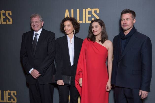 213646 2016-11-20 Paris, FRA, - Filmpremiere Allied (Vertraute Fremde) im UGC Normandie. Brad Pitt. Marion Cotillard. Robert Zemeckis. Audrey Azoulay.  Copyright: xSergexArnalx xStarfacex STAR_213646_155