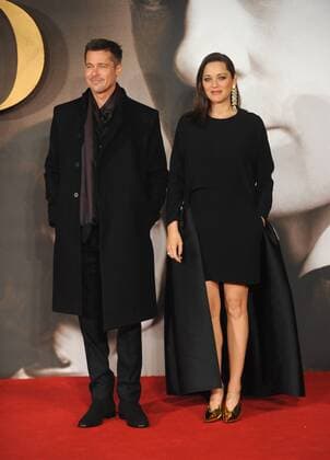 November 21, 2016 - London, England, United Kingdom - Brad Pitt and Marion Cotillard attend the UK Premiere of Allied at Odeon Leciester Square. London United Kingdom - ZUMAs147 20161121_zap_s147_024