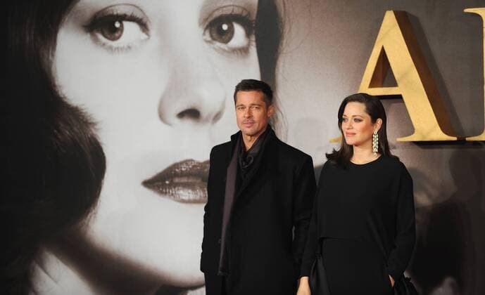 November 21, 2016 - London, England, United Kingdom - Brad Pitt and Marion Cotillard attend the UK Premiere of Allied at Odeon Leciester Square. London United Kingdom - ZUMAs147 20161121_zap_s147_026
