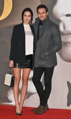 Allied UK film premiere London, UK. Lucy Watson and James Dunmore at the Allied UK film premiere, Odeon Leicester Square cinema, Leicester Square, London, England, UK, on Monday 21 November 2016. LMK315-61301-221116 