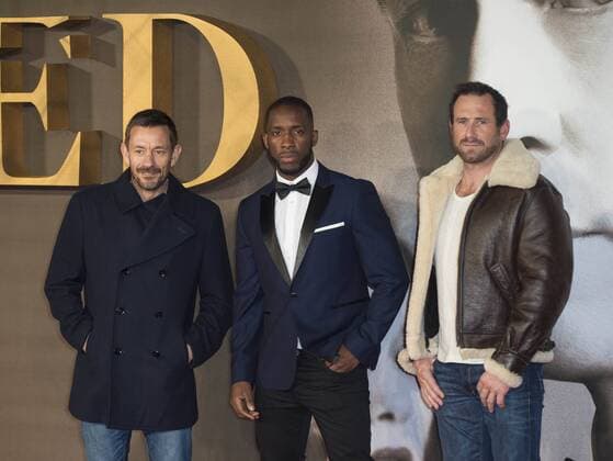 Allied UK film premiere London, UK. Ollie Ollerton, Jason Fox and Moses Ican at the Allied UK film premiere, Odeon Leicester Square cinema, Leicester Square, London, England, UK, on Monday 21 November 2016. LMK368-61302-221116 