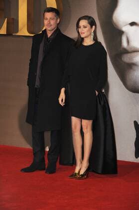Brad Pitt and Marion Cotillard attend the UK premiere of Allied at Leicester Square in London. NOVEMBER 21st 2016  TSTx163616