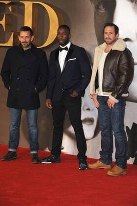 Ollie Ollerton, Moses Ican and Jason Fox attend the UK premiere of Allied at Leicester Square in London. NOVEMBER 21st 2016  TSTx163616