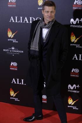 US actor Brad Pitt arrives at premiere of the film Allied in Callao s cinema in Madrid, Spain on 22 November 2016. Allied Premiere in Madrid !ACHTUNG: NUR REDAKTIONELLE NUTZUNG!  20161122-636154478116752860
